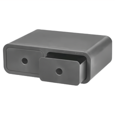 SYSmAX 現代感奧利歐多功能收納盒, 辦公小物收納, 柔和圓潤設計, 灰色, 1層