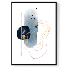 幾何 水滴III藝術畫, 黑色