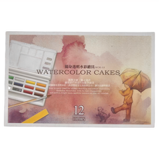 SIMBALION 雄獅 WCK 固型隨身透明水彩繪具 12色組 WCK-12, 12格, 1盒