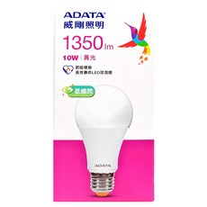ADATA 威剛 高效能 LED球型燈泡 10W, 黃光, 1個