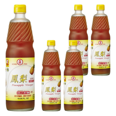 工研 鳳梨醋, 100%果汁釀造 濃縮果醋, 600ml, 5瓶