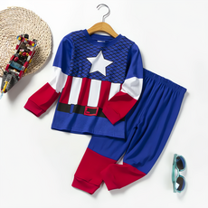 愛北鼻 兒童薄長袖套裝 美國隊長 舒適透氣 寶寶外出服