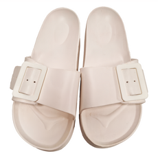 大排扣軟底防臭防滑耐磨拖鞋，EVA材質，白色/41碼