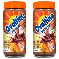 Ovaltine 阿華田 營養巧克力麥芽飲品，含21種營養，5種礦物質、7種維生素、8種必需胺基酸、膳食纖維, 400g, 1入, 2罐