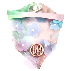 澳洲Happy Go Puppy 寵物領巾 時尚寵物配飾 小型犬適用 輕盈透氣, 花花仙子, XS, 1入