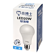 Dr.Bright 亮博士 LED 20W 球泡燈, 白光，適用電壓110V/220V, 1個