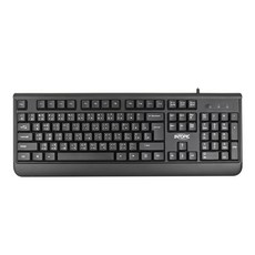 INTOPIC 廣鼎 USB有線標準鍵盤，104鍵，可調整高度腳座, KBD-97, 黑色, 製造軸