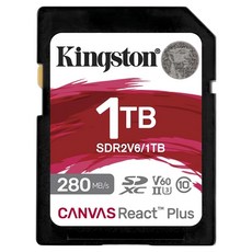 Kingston 金士頓 Canvas React Plus SDXC 記憶卡 SDR2V6, 1個, 1TB