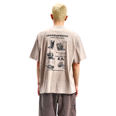 BOHRHOO 美式菜單印花短袖 T恤，M, 卡其