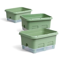 EZLIVING 大容量 底部灌溉 菜園 花盆, 綠色, 3個