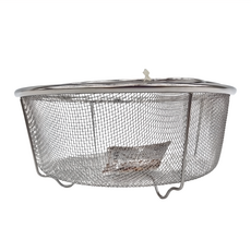 日本 SP SAUCE 不銹鋼 蒸煮炸料理籃 304不銹鋼材質 細密網孔 帶手提握把, 直徑21 x 9cm, 1個