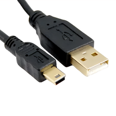 Cable USB 2.0 A公 Mini 5Pin 傳輸線, 0.3M, USBAM5PP0.3BK, 1條