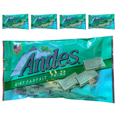 Andes 安迪士 雙薄荷可可薄片, 美國原裝進口, 濃郁巧克力香, 165g, 5袋