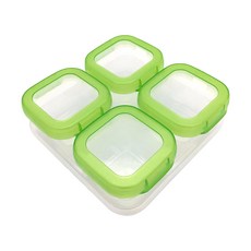 OXO tot 好滋味冷凍儲存盒 青蘋綠 寶寶副食品分裝保鮮盒, 120ml, 4個