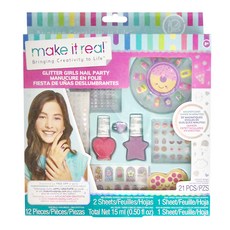 make it real 美麗夢工坊 可愛指彩派對組，閃亮女孩美甲套裝, 1組