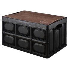 好物良品 戶外居家兩用露營折疊收納箱折疊桌, 黑色, 1個