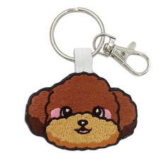 Hi 你好 刺繡鑰匙圈, 紅貴賓, 1個