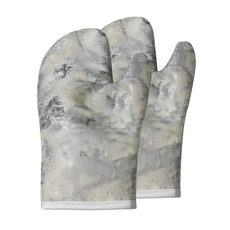 J&N 金萱銀 廚房隔熱手套 2件組 - 100%聚酯纖維 透氣快乾防霉 貼心掛鉤設計, 1組