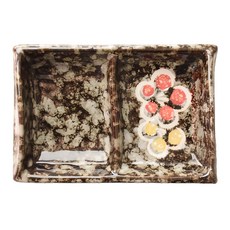 二色梅雙格皿, 日本製陶瓷, 寬12cm高4cm, 滿水容量40mL, 1個, 單一顏色