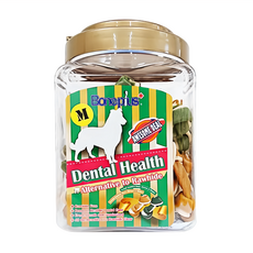 Boneplus 綜合雙色潔牙骨結 Set, 添加牛奶, 草本, 乳酪, 1桶, 已有重量700g