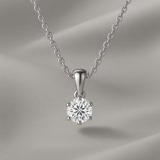 ENCLAIR 女款 莫桑鑽 925 18K 白K金填充 六爪 項鍊