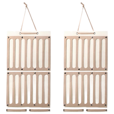 FaSoLa 萌妹髮飾收納掛袋, 大號小號, 咖啡色, 35 x 66cm, FA-ZF-232