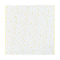 PiYOPiYO黃色小鴨 四方型雙層紗布浴巾 純棉柔軟親膚 透氣吸水 新生兒適用, W84*L86cm, 白色, 1條