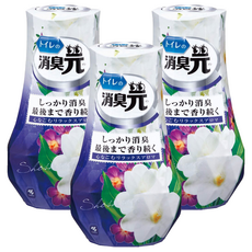 小林製藥 浴廁消臭元 舒緩花香, 特殊濾紙除臭味, 可調整濾紙, 大容量設計, 400ml, 3個