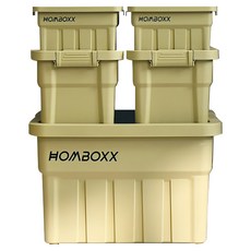 FL生活+ 工業風高荷重附蓋收納箱混搭5件組, 5個, 卡其黃