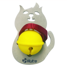 貓鈴鐺 主要材料: 矽膠, 2.5 x 2 x 1.8cm, 黃色, 1個