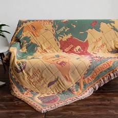 好物良品 旅行居家兩用棉麻針織毯 180 x 130cm 世界地圖 沙發毯 汽車蓋毯 四季適用 親膚透氣