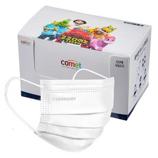 comet 幫幫龍出動圖案 兒童口罩 單片包裝, 白色款, 50片, 1盒