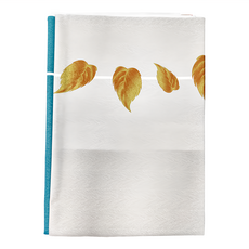 清新現代風銀杏葉 PVC紗線桌巾, 140 x 140cm, 白綠撞色, 1個