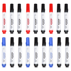 Liflin 高級白板筆組 頂級墨水 黑12 藍3 紅3, 藍色+黑色+紅色, 18支