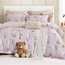 貝淇小舖 60支100%天絲 雙人床包兩用被四件組