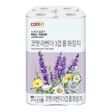 comet 3層捲筒衛生紙 薰衣草香, 27m, 12捲, 1包