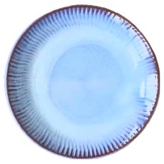 佐和陶瓷 5吋皿系列 碧釉刻十草, 日本製 陶瓷餐盤, 14 x 2cm, 1個