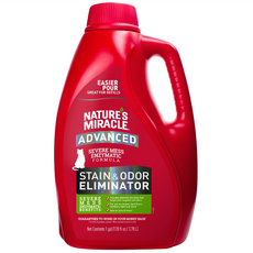 NATURE'S MIRACLE 自然奇蹟 活氧酵素去漬除臭噴劑 貓用，強效去漬配方，適用於地毯、硬地板、家具和織物，對寵物安全，128oz (3.78L), 1桶