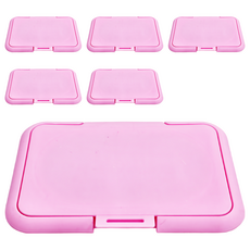 Little Pink Rabbit 濕紙巾專用盒蓋 12入組, 6包, 粉紅色