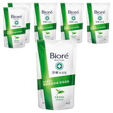 Biore 蜜妮 台灣公司貨 淨嫩沐浴乳 潔淨綠茶香 抗菌清爽型 補充包, 700g, 6包