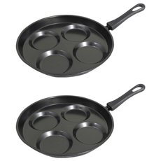 橘之屋 煎蛋專用不沾鍋 鐵氟龍材質 可煎四個蛋 電磁爐/瓦斯爐均可用, 直徑26cm, 2個, 26cm