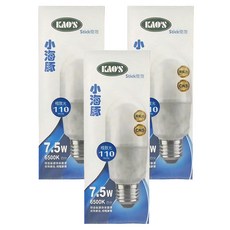 KAO'S 高氏 小海豚燈泡 7.5W 白光, 3個
