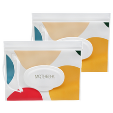 MOTHER-K 頂級乾濕兩用紙巾 攜帶包, 安全防水, 方便分裝, EVA材質, 多色, 1入, 2包