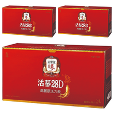 正官庄 活蔘28D 高麗蔘活力飲禮盒, 10瓶, 100ml, 3盒