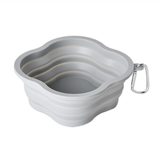 Truly House 四葉草馬卡龍寵物折疊碗, 500cc 容量, 灰色, 1個