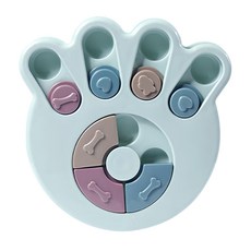 寵物夢工廠 寵物益智慢食玩具, 腳印藍色, 1個