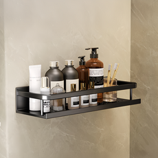 浴室置物架, 30cm, 黑色, 1個