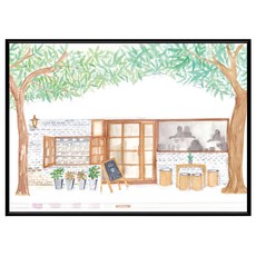 BOLUO GALLERY 菠蘿選畫所 街道旁的香氣綠洲 掛畫 BFFD3406B, 黑色