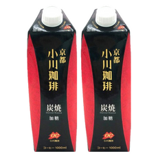 小川 炭燒咖啡 有糖, 1L, 2瓶