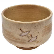 金銀彩鶴煎茶杯，陶瓷材質，適用溫度-30°C~100°C, 1個